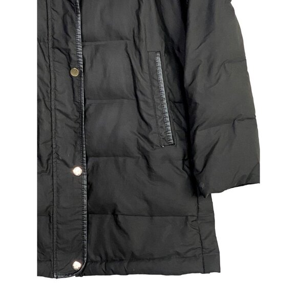 Zara Long Puffer Parka Hooded Jacket Long Sleeves Pockets Button Zip XS Black - Picture 4 of 14